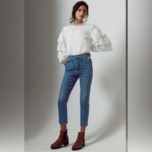 Anthropologie. Pilcro. Cigarette High-Rise Slim Straight Jeans. 33 Tall